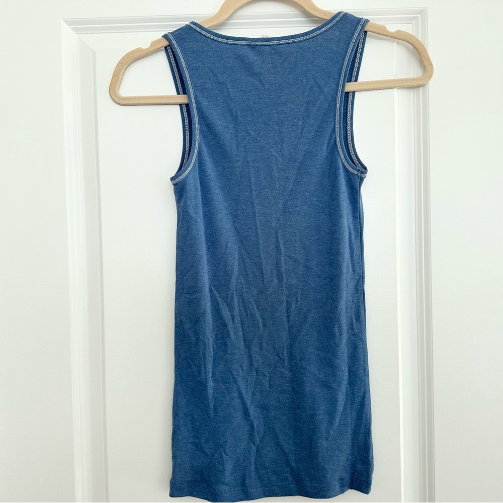Blue Sleeveless Henley Tank Top - Layering Tank - Y2K Style - Picture 8 of 12
